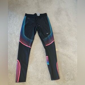 nike long leggings multi color black great condition S
